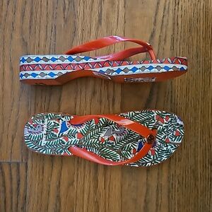 Tory burch platform wedge thong sandals